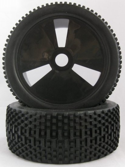 1/8 buggy tires hollow dish wheel and gridiron tire un-mounted 2 - Click Image to Close