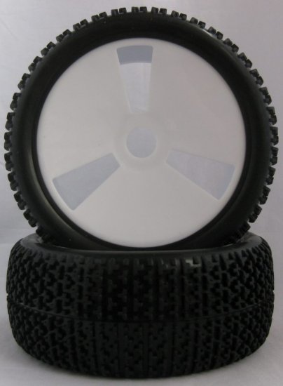 1/8 Buggy tires hollow dish wheel and T-Beam tire un-mounted 2pa - Click Image to Close