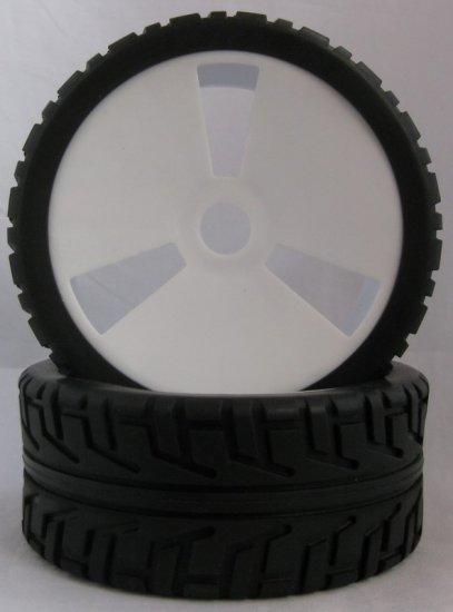 1/8 buggy tires hollow dish wheel and street tire un-mounted 2pa - Click Image to Close