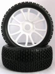 1/8 Buggy tires dual 6 spoke wheel and T-Beam tire un-mounted 2p