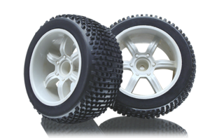 1/5 buggy tires set with insert for smartech carson white