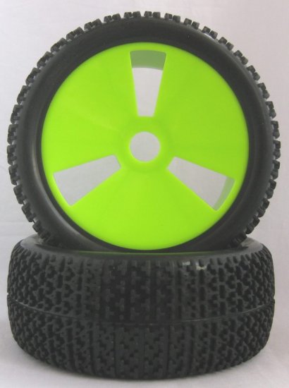 1/8 Buggy tires hollow dish wheel and T-Beam tire un-mounted 2pa - Click Image to Close